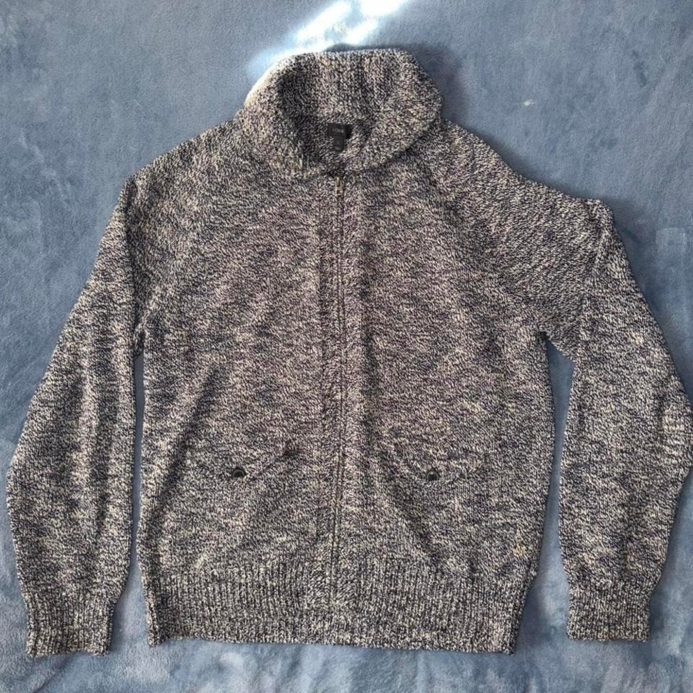 J.Crew grey and black zip up sweaters men size L